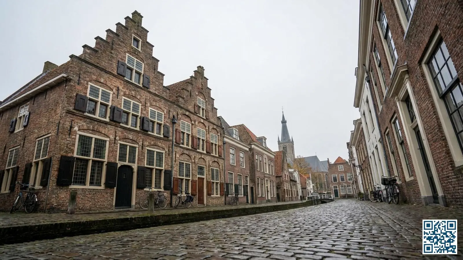 Historisch centrum van een Zeeuwse vestingstad met middeleeuwse gevels en kleine raamverdelingen